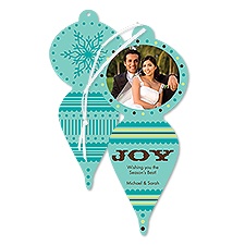 Snowy Joy Photo Holiday Card Ornament