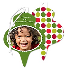 Holiday Dots Photo Holiday Card Ornament