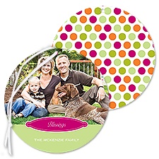Dotted Style Photo Holiday Card Ornament