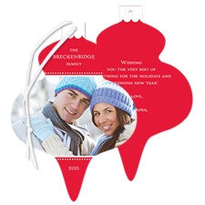 Festive Shape Photo Holiday Card Ornament - Cherry