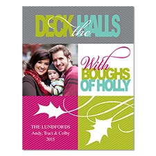 Boughs of Holly Photo Holiday Magnet
