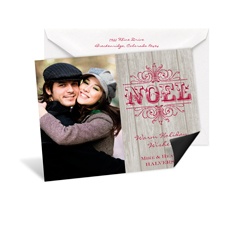 Rustic Noel Photo Holiday Magnet