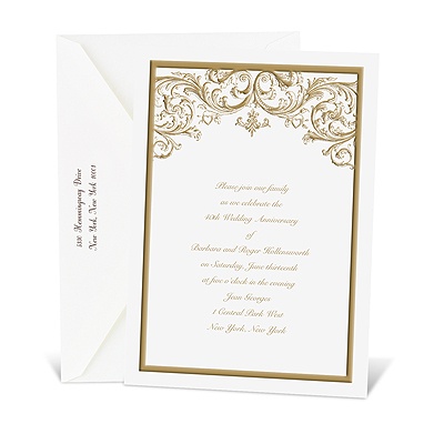 White Enduring Love Anniversary Invitation