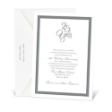 White Classic Border Anniversary Invitation