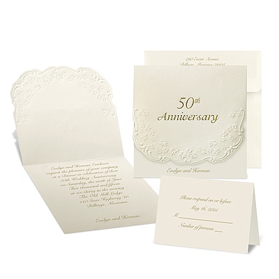 Elegant 50th Anniversary Invitation