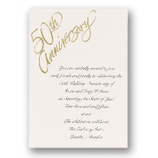Golden 50th Anniversary Invitation