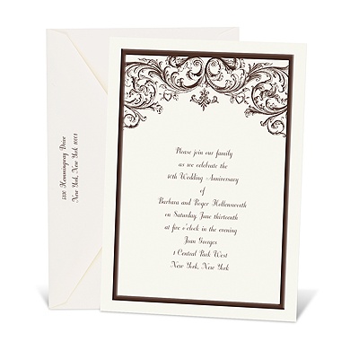 Ecru Enduring Love Anniversary Invitation
