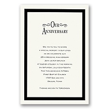 Ecru Classic Border Anniversary Invitation