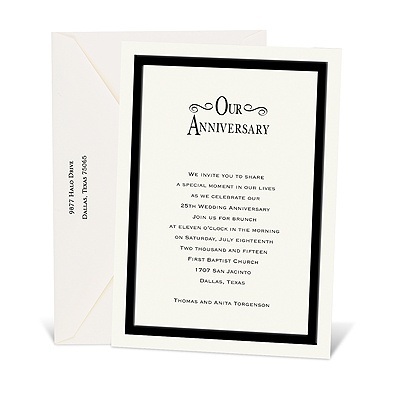 Ecru Classic Border Anniversary Invitation