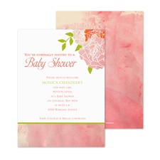 Watercolor Roses Baby Shower Invitation