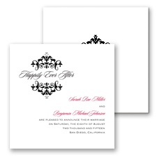 Damask Ever After Marriage Annnouncement