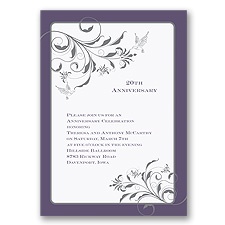 Elegant Flourishes Anniversary Invitation - Raisin