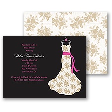 Dress Silhouette Bridal Shower Invitation