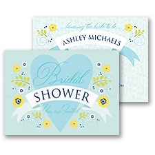 Hearts and Flowers Bridal Shower Invitation