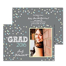 Confetti Dots Photo Graduation Announcement