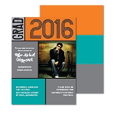 Bright and Bold Photo Graduation Announcement