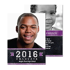 Mod Chalkboard Photo Graduation Announcement - Grapevine