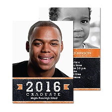Mod Chalkboard Photo Graduation Announcement - Poppy