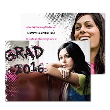 Graffiti Grad Photo Graduation Announcement - Fuchsia
