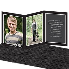 Artistic Black Photo Graduation Announcement