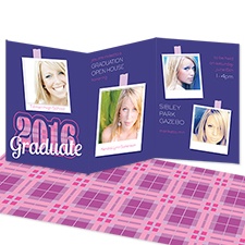 Snapshot Plaid Photo Graduation Announcement