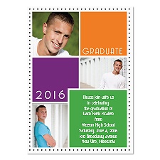 Dot Frame Photo Graduation Announcement