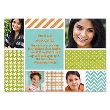 Happy Patterns Photo Graduation Announcement