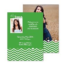 Chevron Fashion Photo Graduation Announcement - Grass