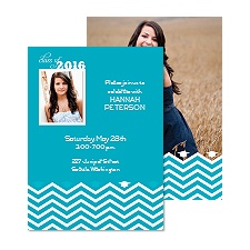 Chevron Fashion Photo Graduation Announcement - Palm