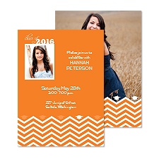 Chevron Fashion Photo Graduation Announcement - Poppy