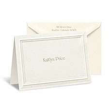 Crisp Embossed Ecru Border Note Card