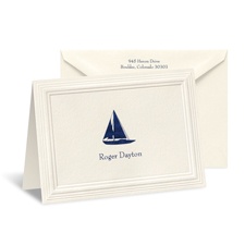 Crisp Embossed Ecru Border Note Card