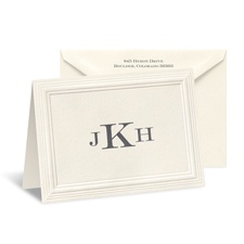 Crisp Embossed Ecru Border Note Card