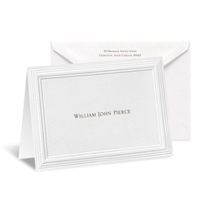 Crisp Embossed Border Note Card - White