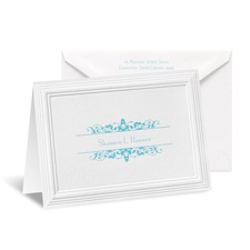 Crisp Embossed Border Note Card - White