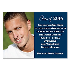 Simple Class Photo Graduation Announcement - Midnight