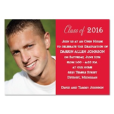 Simple Class Photo Graduation Announcement - Cherry
