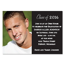 Simple Class Photo Graduation Announcement - Black