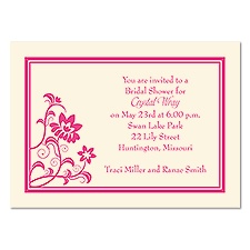 Modern Flowers Petite Bridal Shower Invitation - Ecru