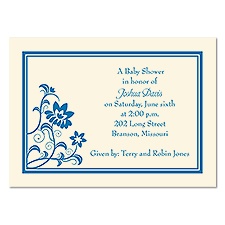 Modern Flowers Petite Baby Shower Invitation - Ecru