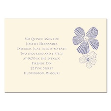 Sketched Flowers Petite Quinceanera Invitation - Ecru