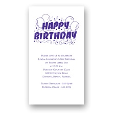 Festive Balloons Birthday Invitation