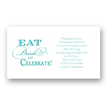 Eat Drink Celebrate Birthday Invitation