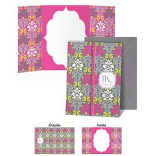 Retro Damask Note Card