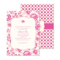 Gingham Rose Baby Shower Invitation