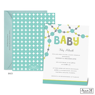 Dotted Baby Shower Invitation - Lagoon