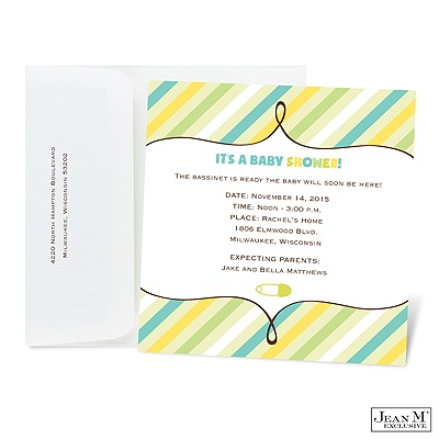 Soft Stripes Baby Shower Invitation