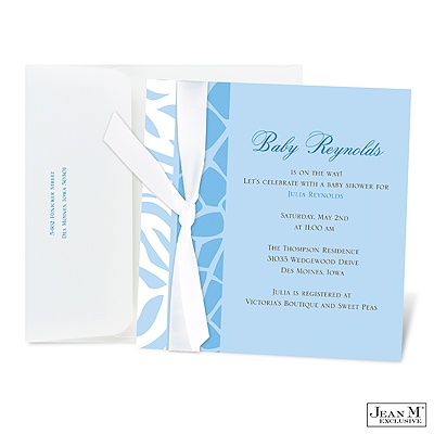 ... · Baby Shower · Animal Print Baby Shower Invitation - Cornflower