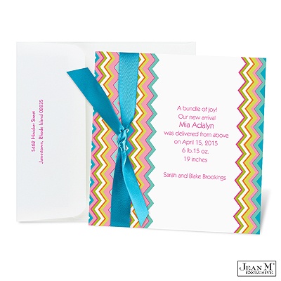 Jazzy Stripes Baby Announcement