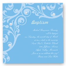 Flourish Baptism Invitation - Cornflower